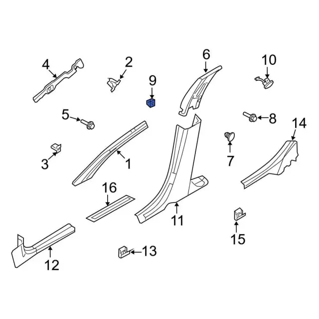 Coat Hook Nut - Ford (-W705267-S439) - view 3