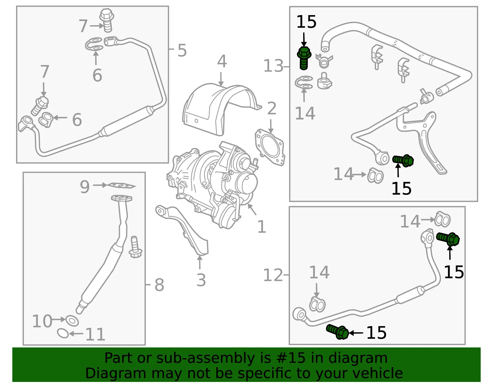 Turbocharger Coolant Feed and Return Pipe Bolt - GM (11561875) - view 4