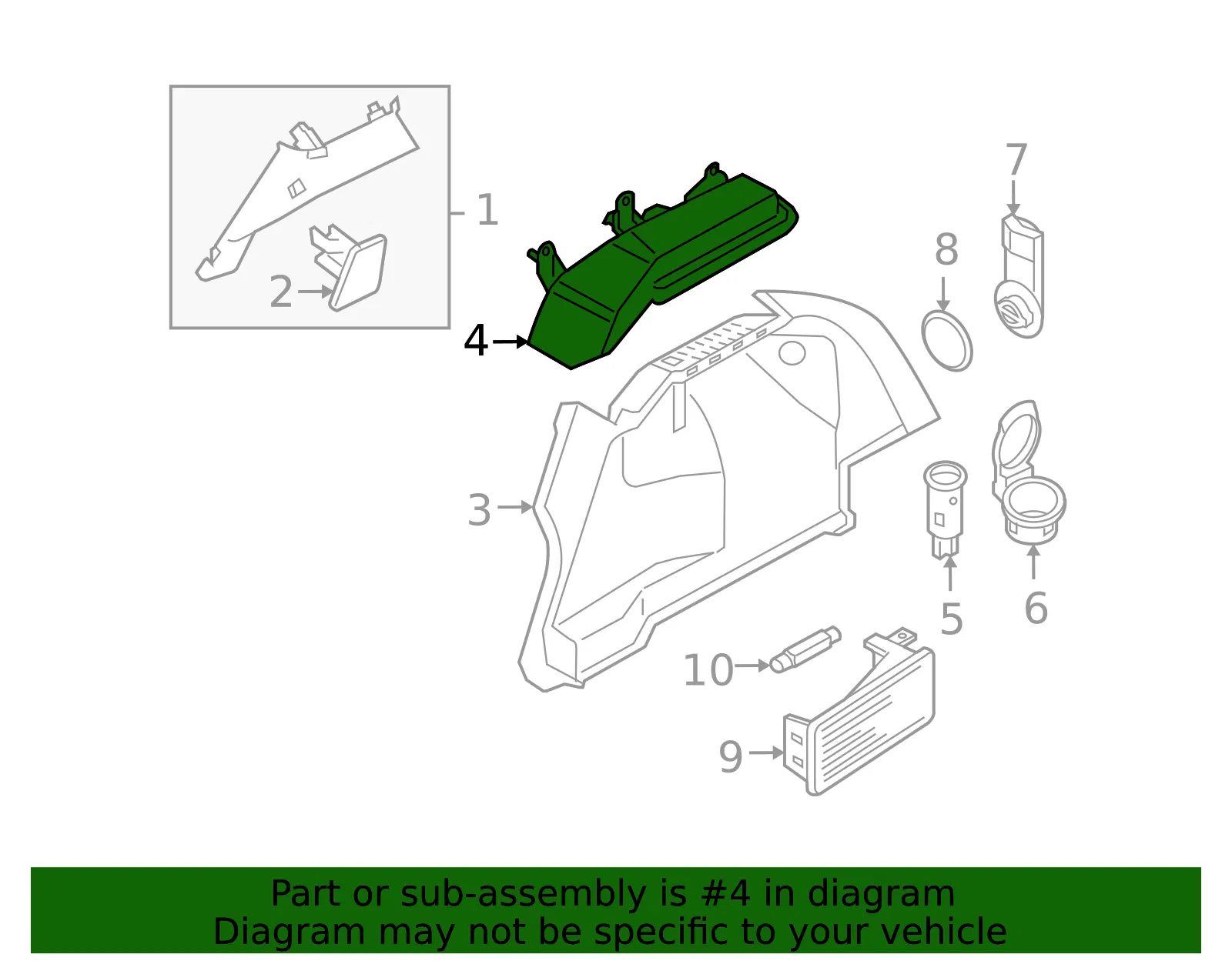 Panel Qtr Upr Tr - GM (13129752) - view 2