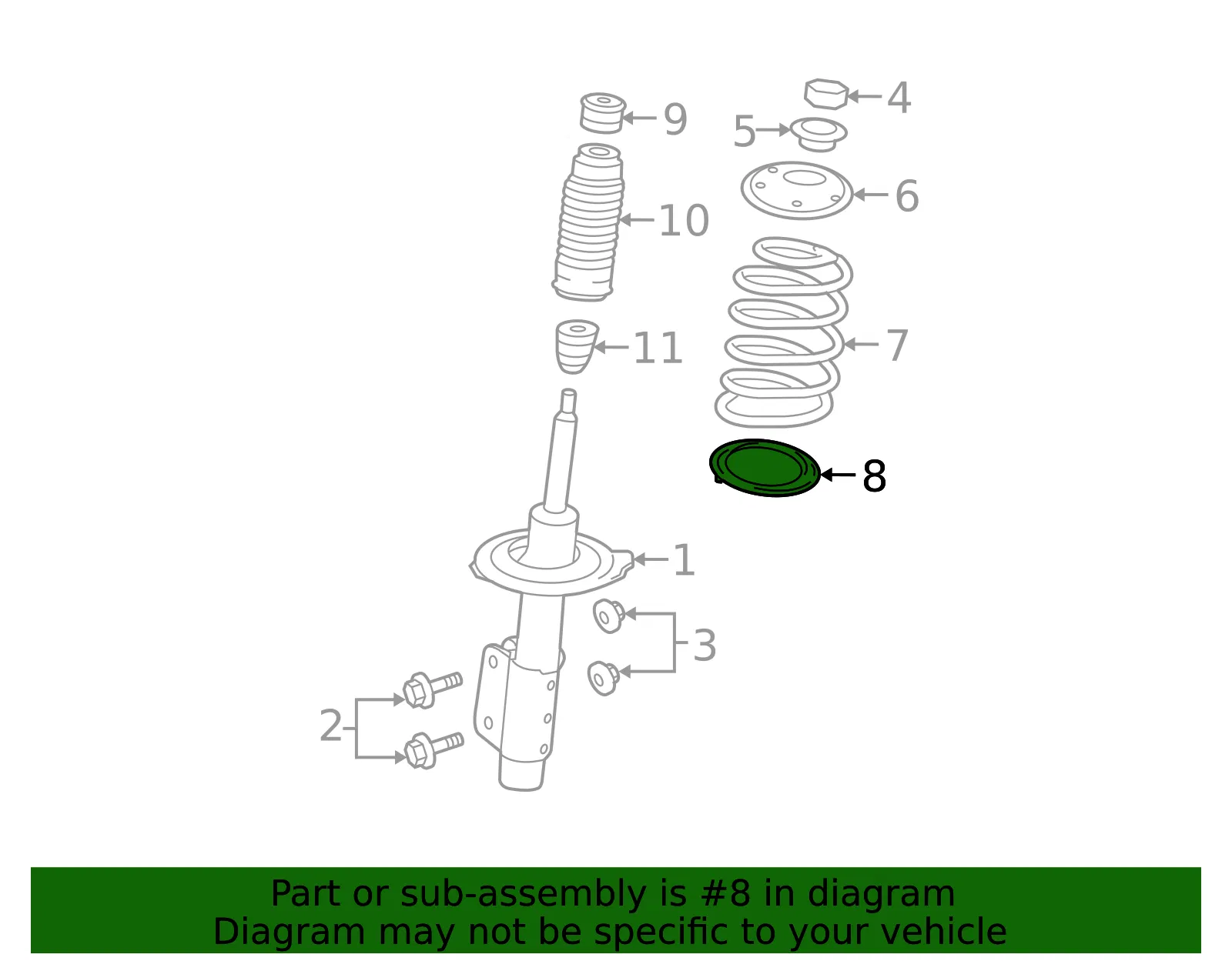 Insulator Asm Rr Susp Stru - GM (22196998) - view 2