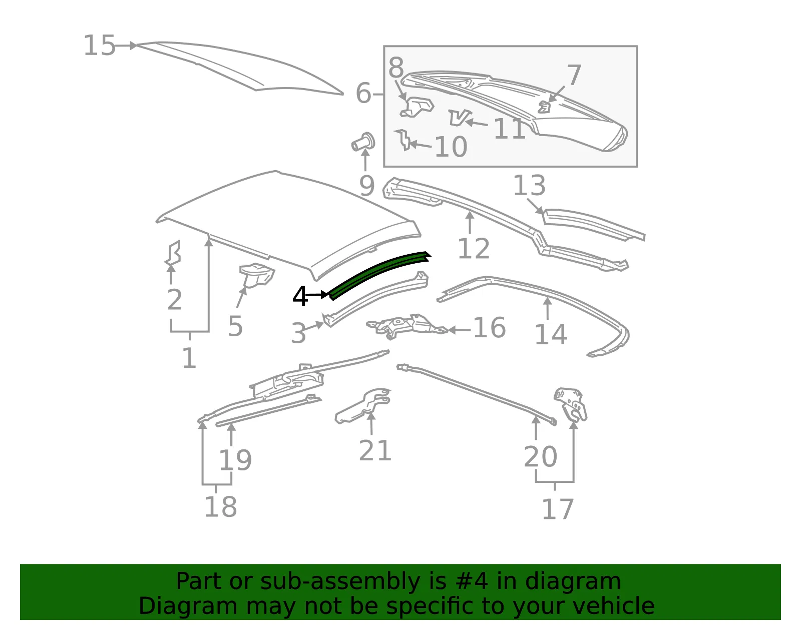 Retainer F/Top Si Frt W/St - GM (22708328) - view 2