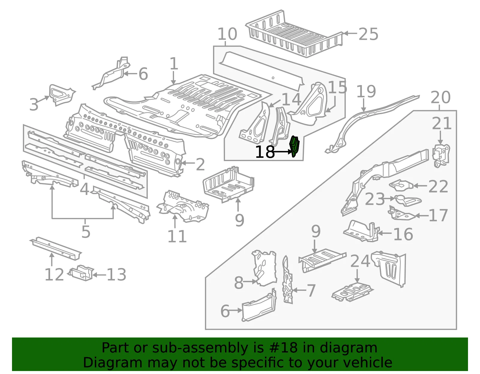 Closure Panel Bracket - GM (22744613) - view 3