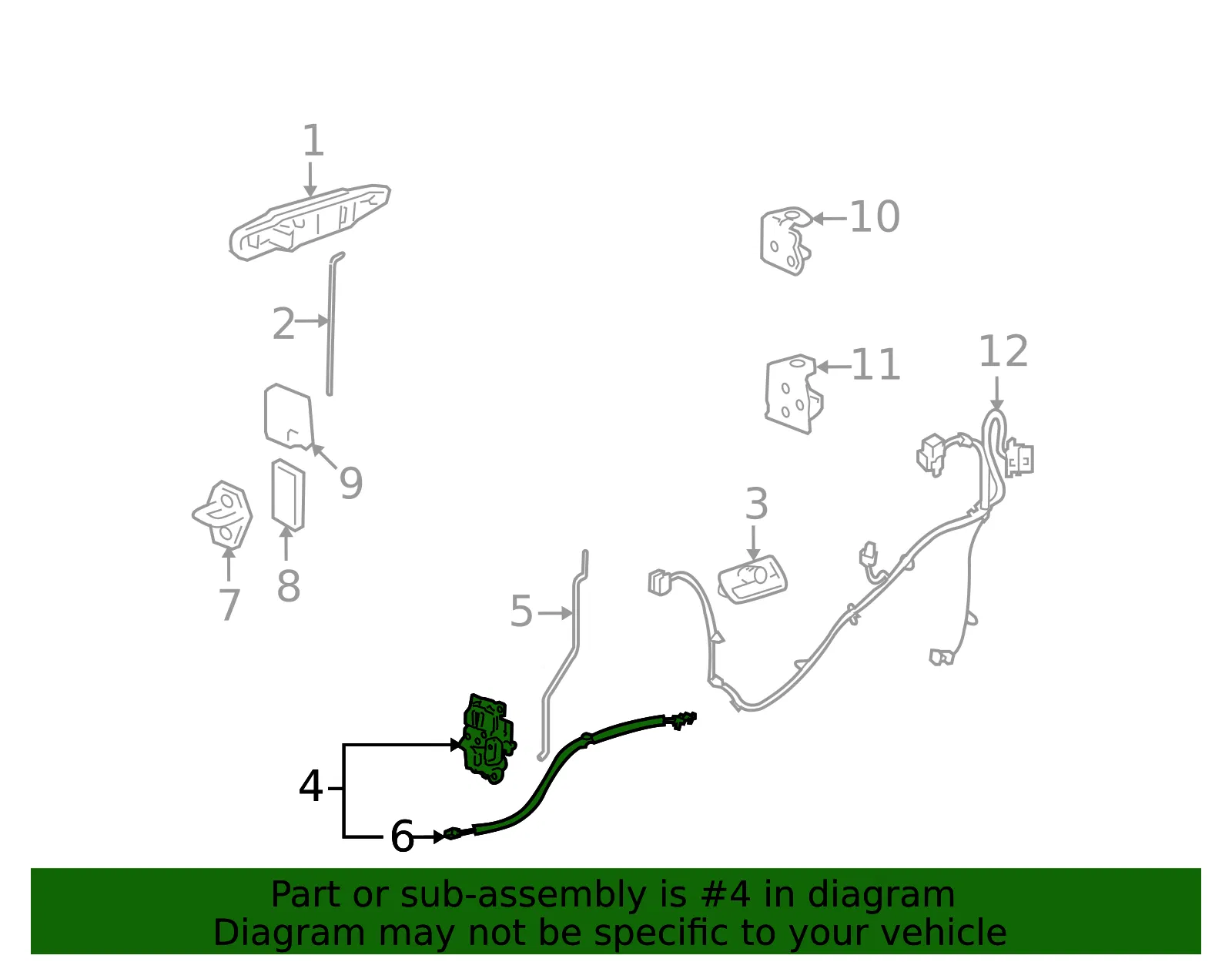 Lock Assembly - Passenger Side (RH) - GM (22862035) - view 5