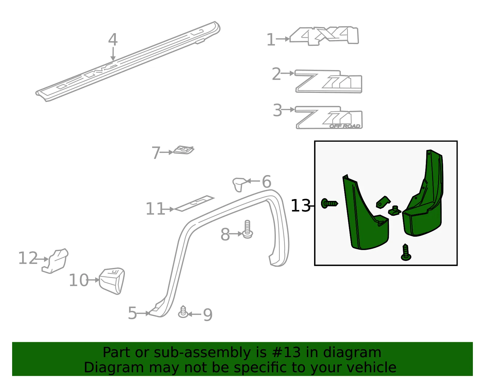 Mud Flap Kit - GM (22894865) - view 7