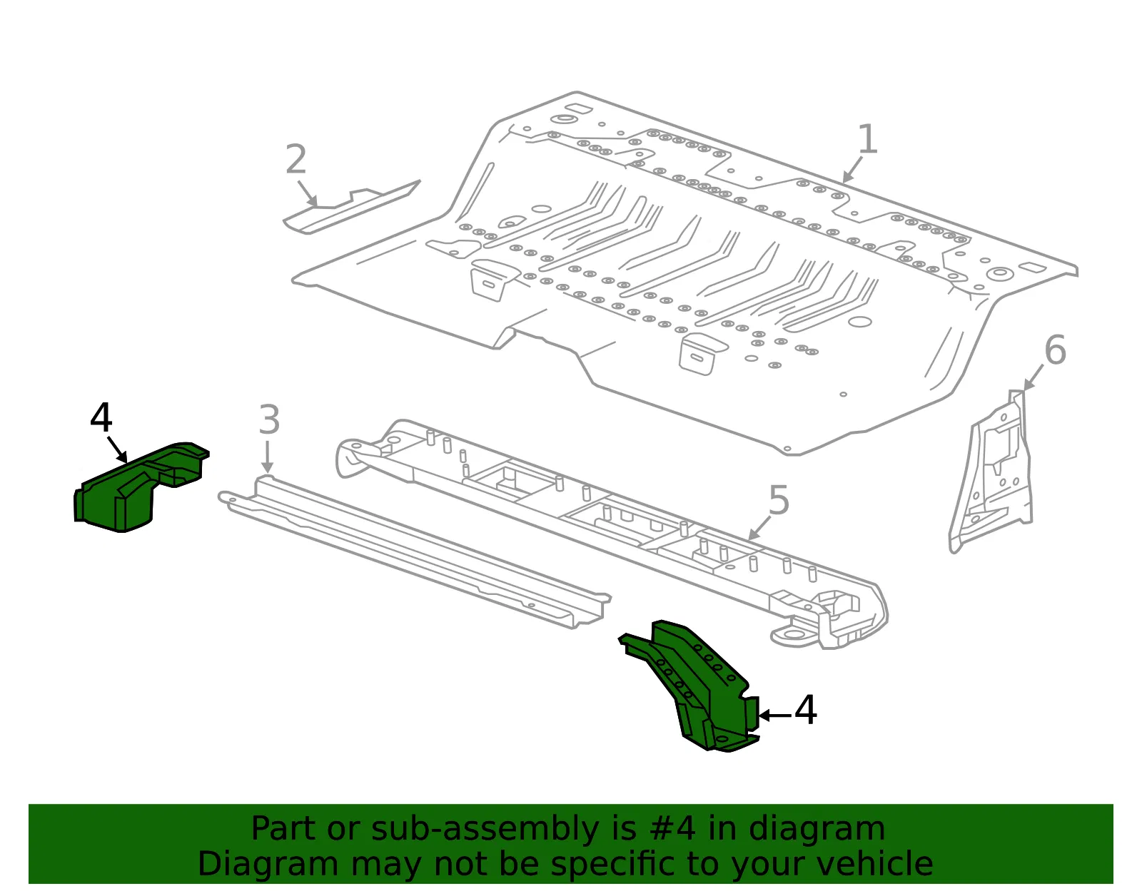 Front Cross-Member Extension - Passenger Side (RH) - GM (23214242) - view 3