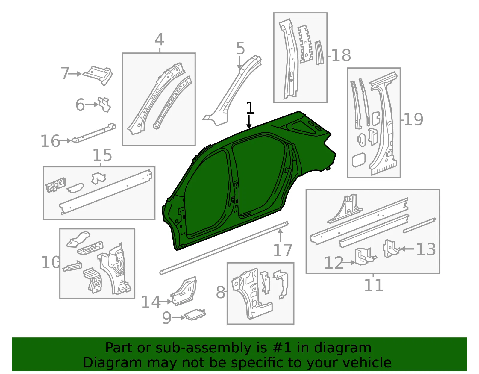 Uniside Panel - Passenger Side (RH) - GM (23218870) - view 4