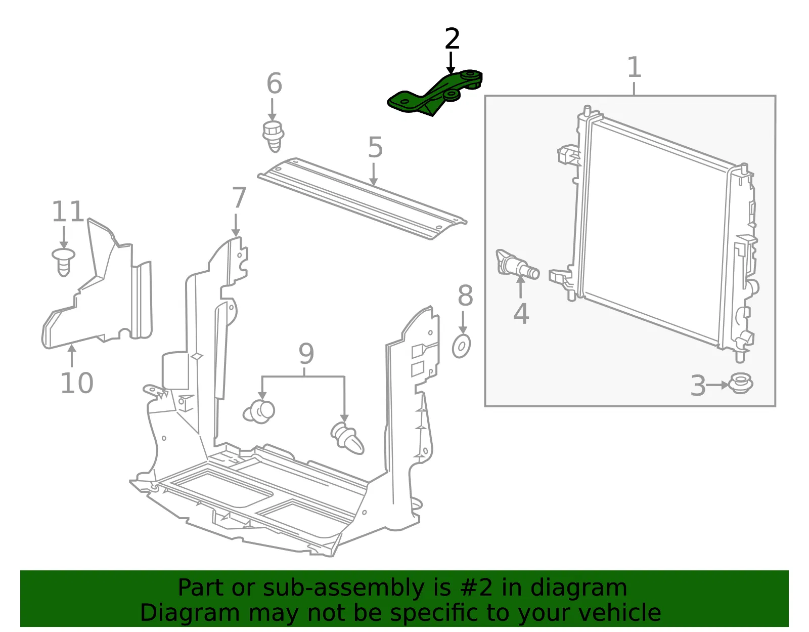 Upper Bracket - Driver's Side (LH) - GM (23310045) - view 3