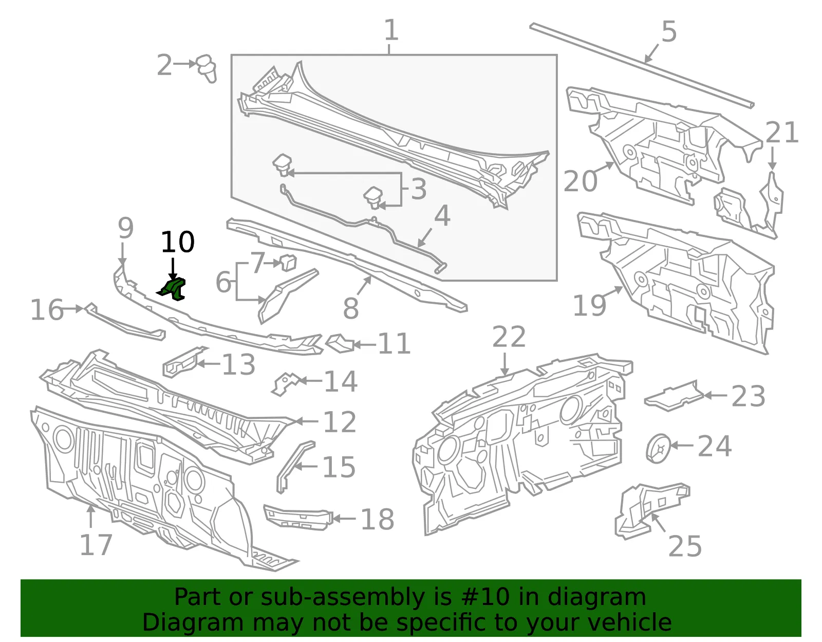 Plenum Upper Panel Bracket - GM (23370890) - view 4