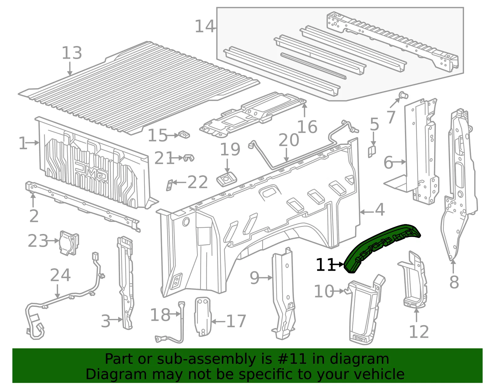 Wheelhouse Panel - Passenger Side (RH) - GM (23399265) - view 4