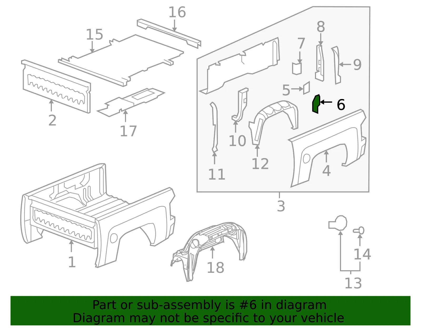 Driver Side Outer Pickup Box Panel - GM (25871810) - view 4