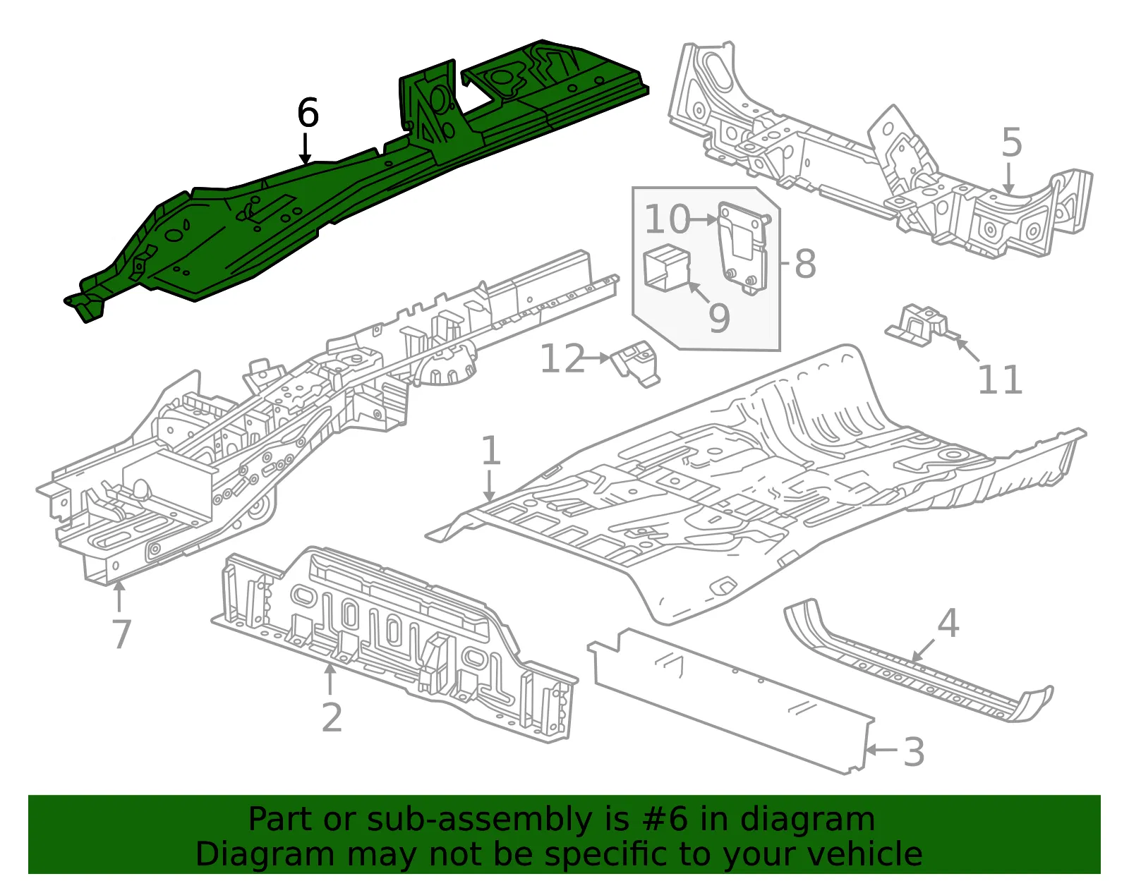 Upper Rail - GM (26344008) - view 3