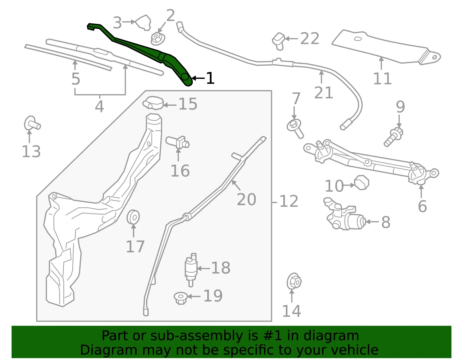 Wiper Arm - GM (26398528) - view 4