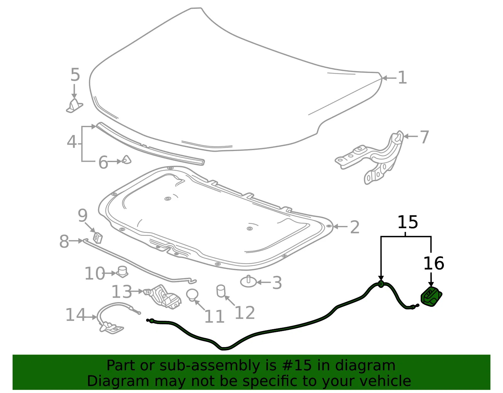 Release Cable - GM (42870097) - view 3