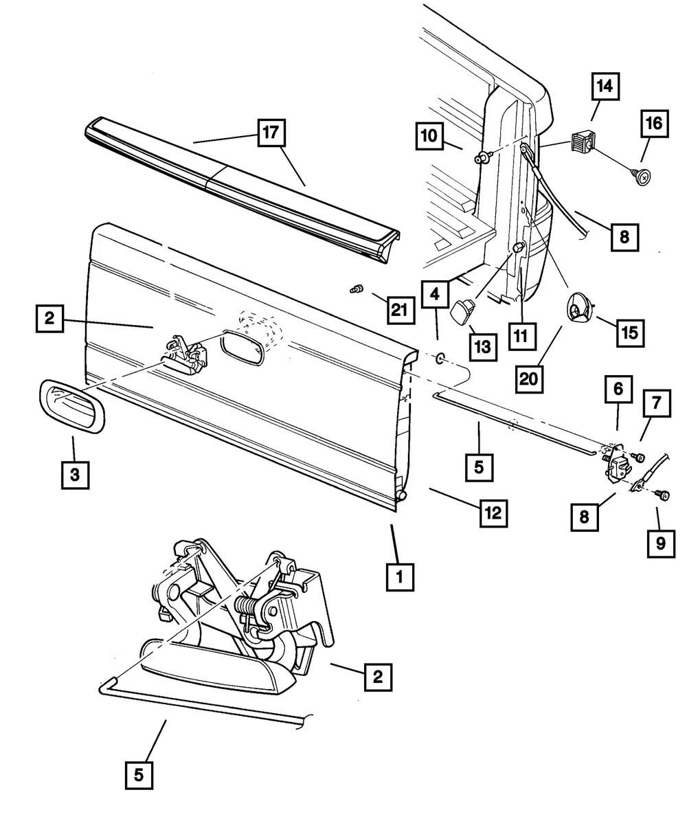 Tailgate Cable, Left - Mopar (55174827AC) - view 4