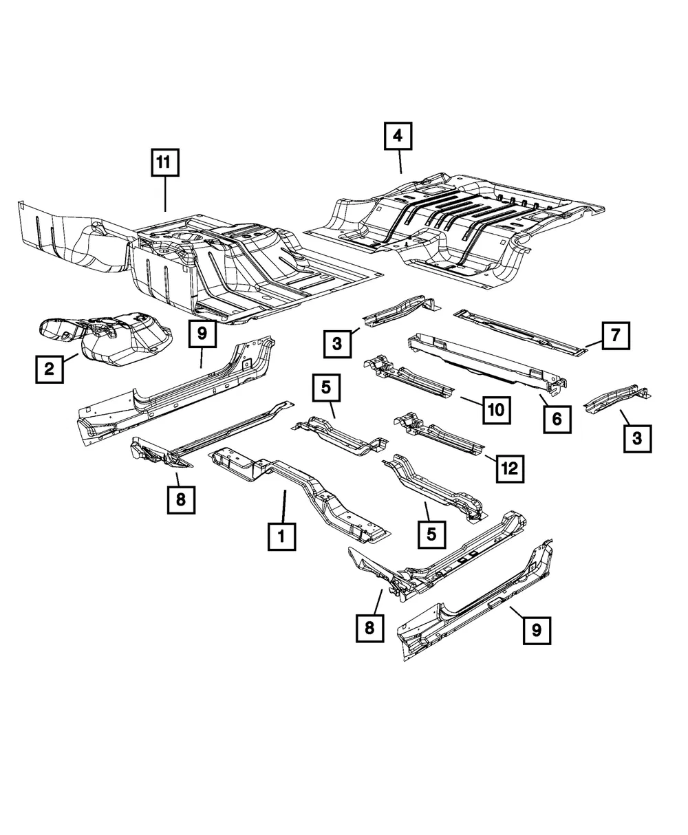 Rear Floor Cross-Member, Right - Mopar (55395870AC) - view 4