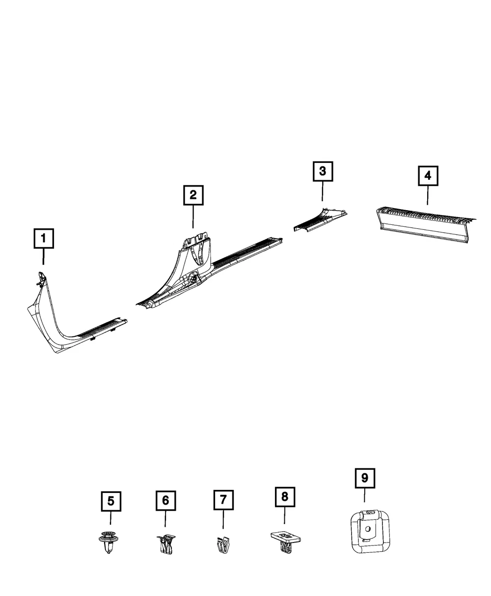 Scuff Plate - Passenger Side (RH) - Mopar (5RH86PD2AF)
