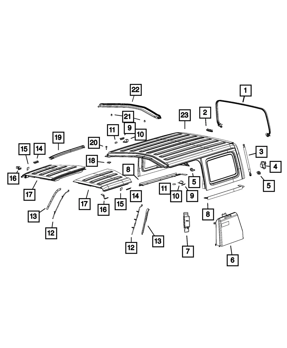 Targa Top Panel, Left - Mopar (5VN11RXFAQ) - view 5
