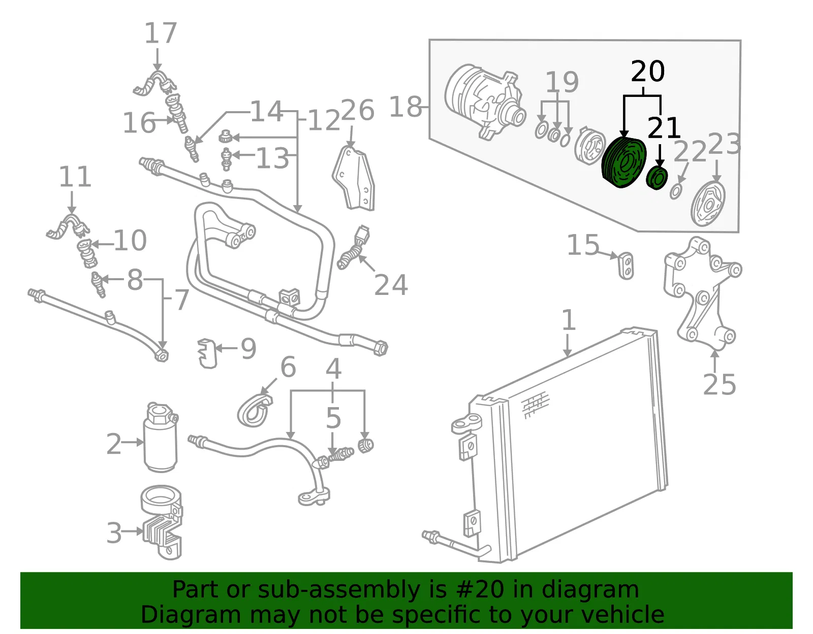 Pulley A/C Cmpr - GM (6580808) - view 2