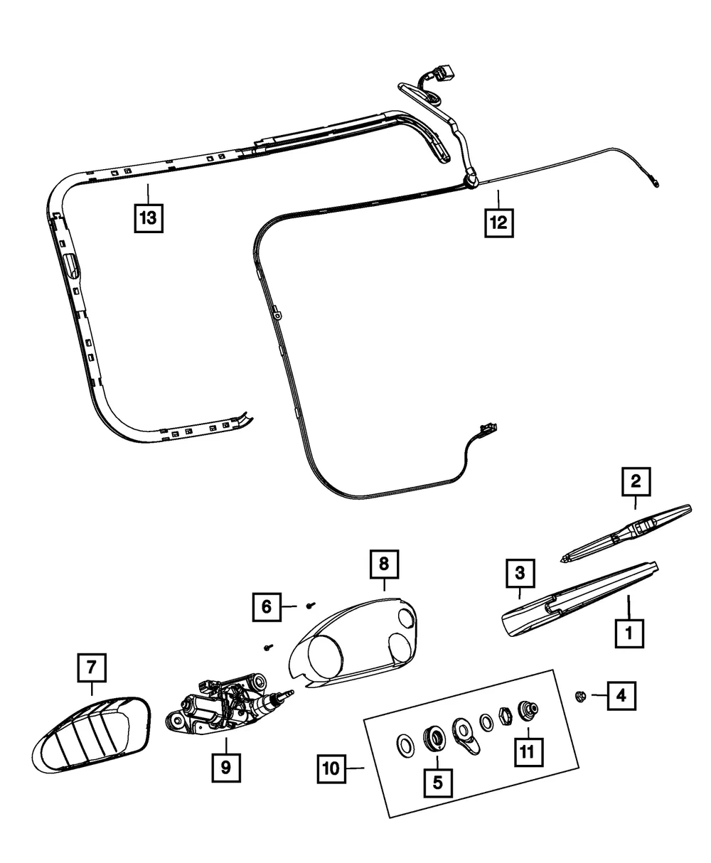 Rear Wiper Motor Mounting Hardware - Mopar (68080693aa)