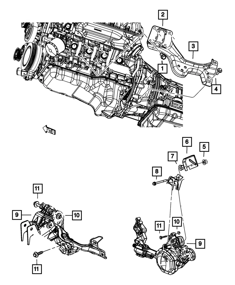 Mount Bracket - Driver's Side (LH) - Mopar (68083017AF)