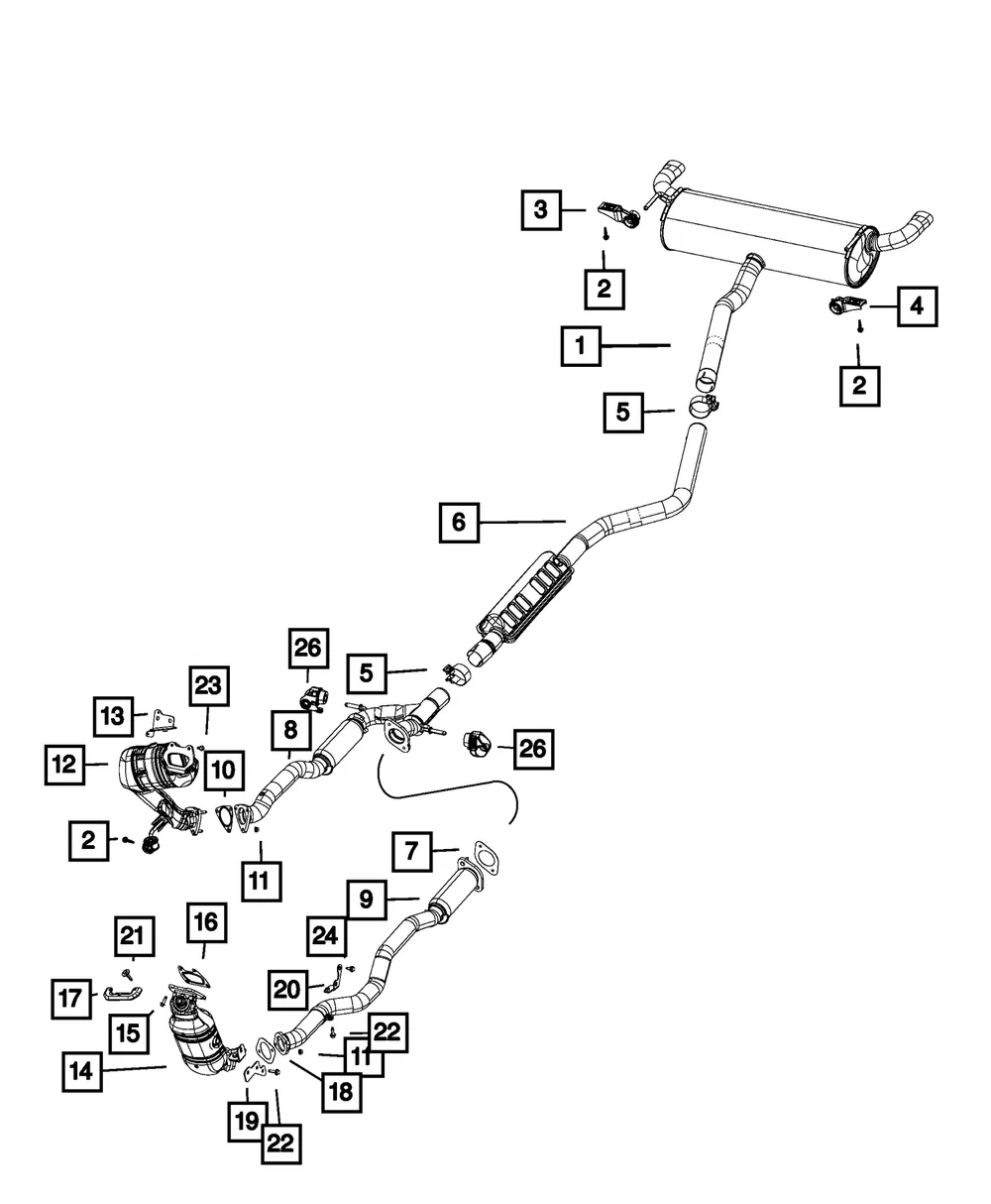 Front Pipe - Passenger Side (RH) - Mopar (68105881AC)