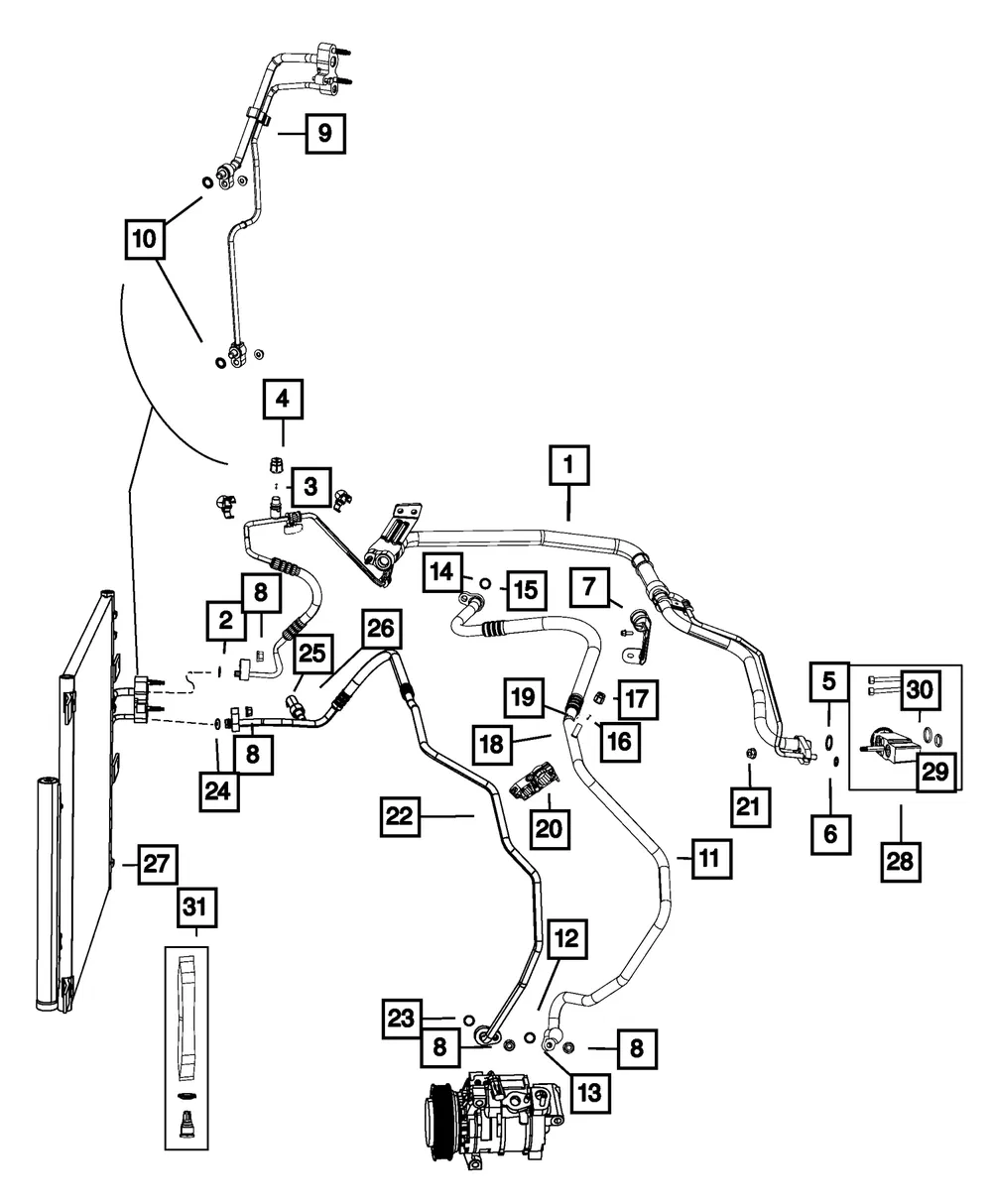 A/C Line Clip - Mopar (68143878aa)