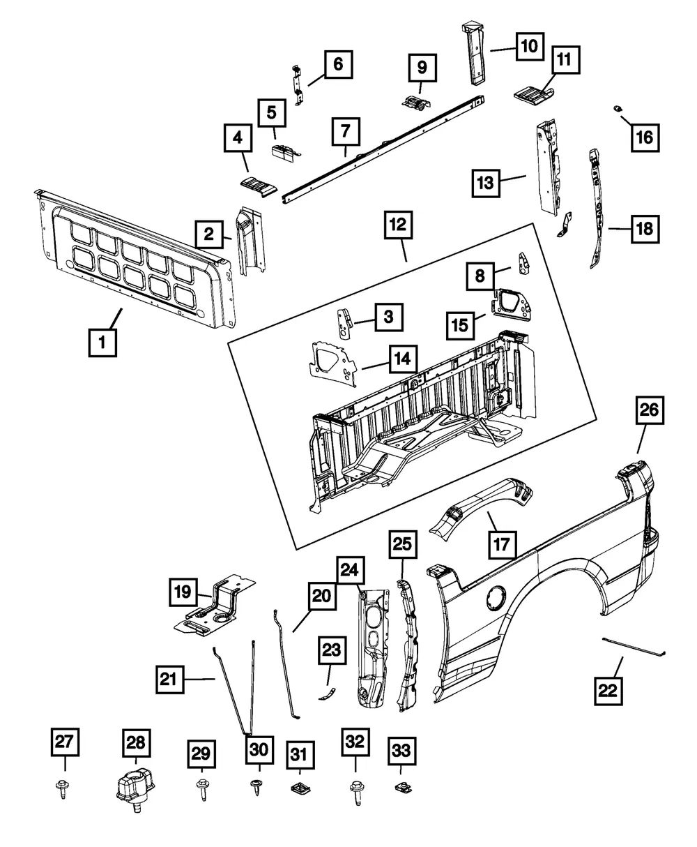 Box Side Outer Panel, Left - Mopar (68186045AA) - view 10