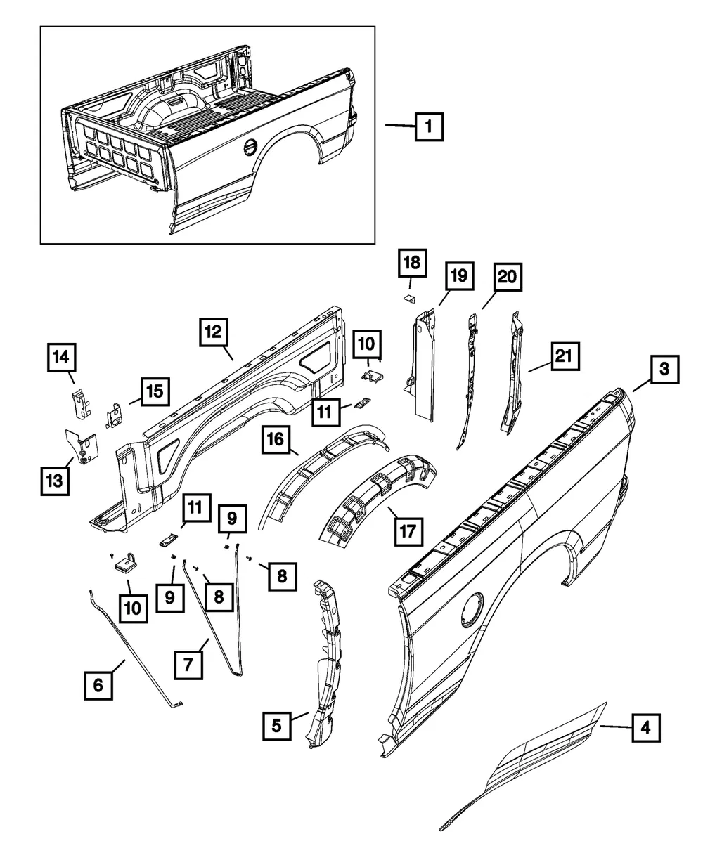 Side Panel Brace - Passenger Side (RH) - Mopar (68196934AA) - view 2