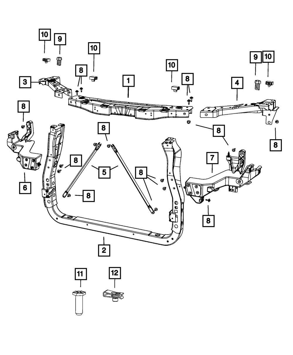 Support Brace - Passenger Side (RH) - Mopar (68223547AB) - view 8