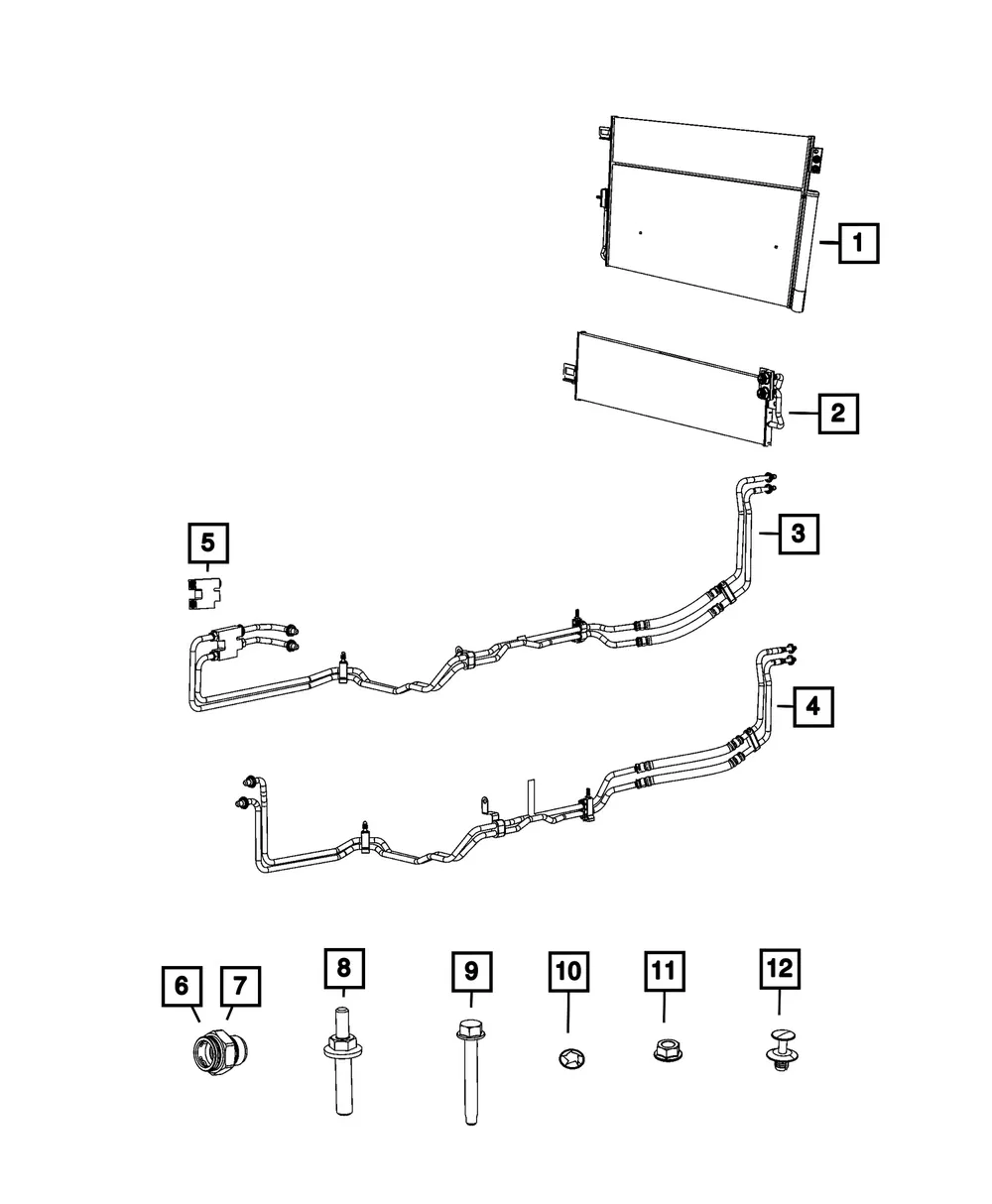 Oil Cooler Pressure And Return Hose And Tube - Mopar (68258967ac)