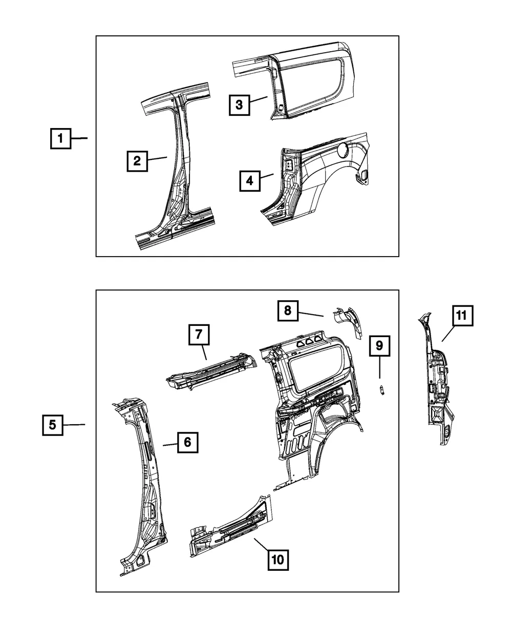 Upper Side Panel - Passenger Side (RH) - Mopar (68267246AA)