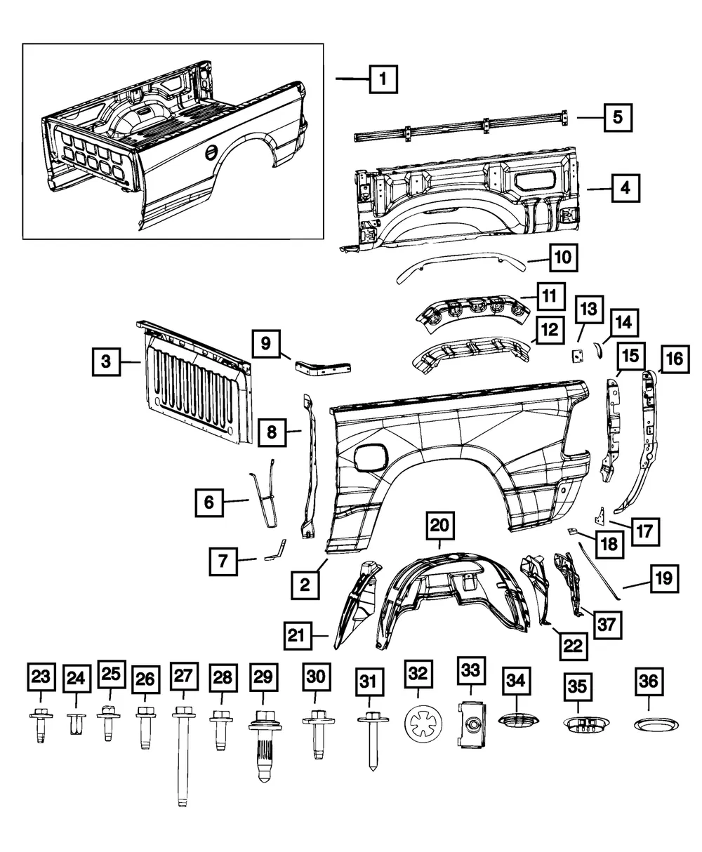 Box Side Outer Panel, Left - Mopar (68276981ad) - view 3