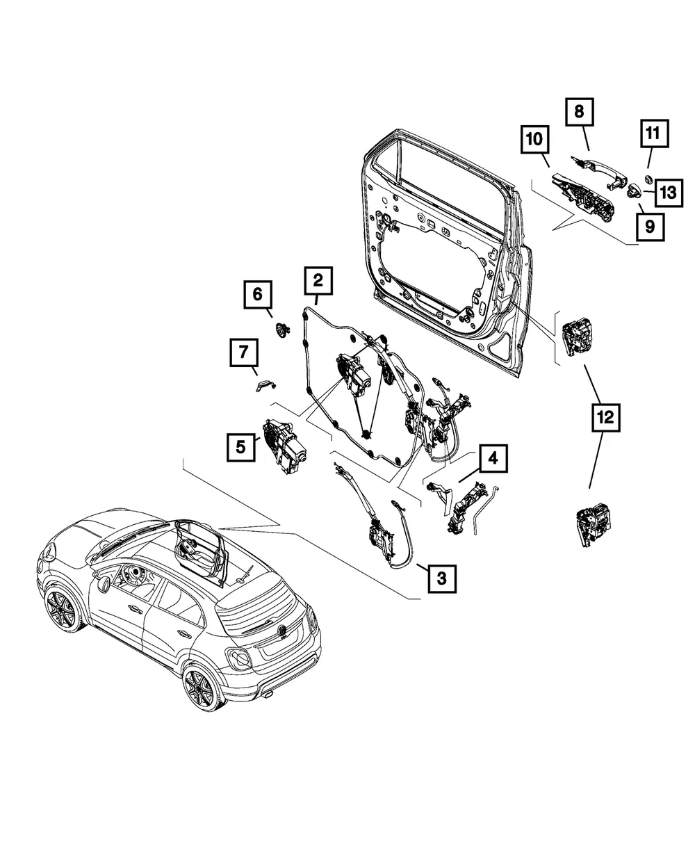 Cable Release - Passenger Side (RH) - Fiat (68286261aa)