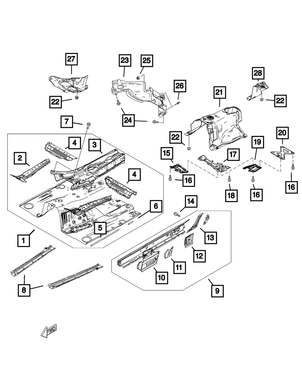 Floor Pan Damper - Mopar (68313348aa)