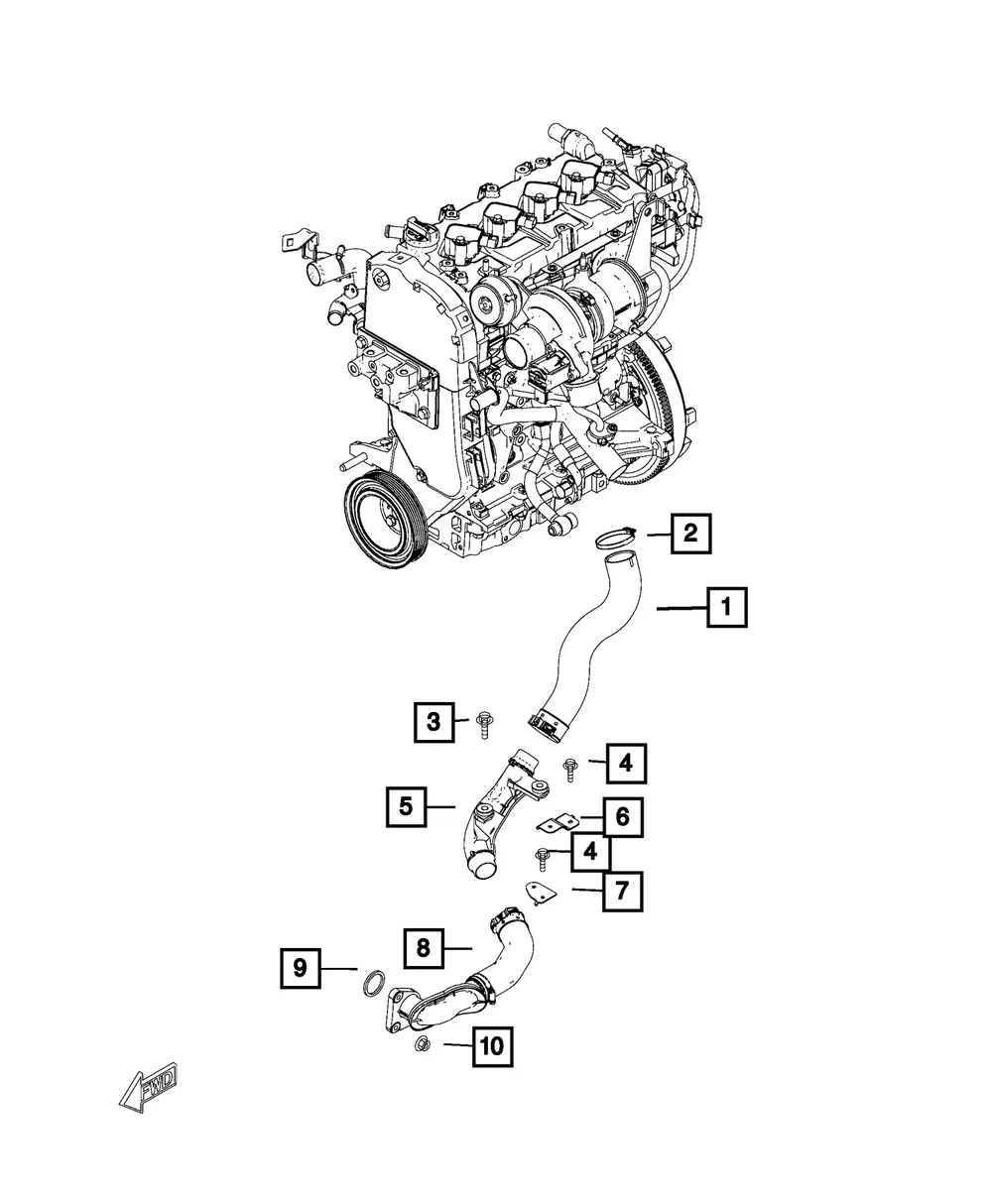 Charge Air Cooler Tube - Mopar (68313826aa)