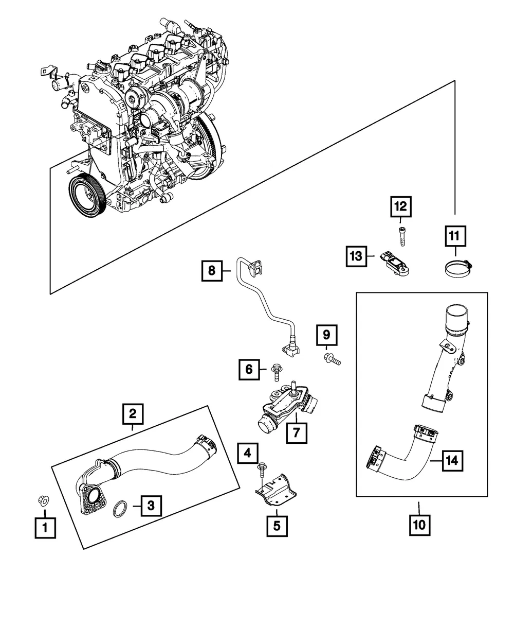 Charge Air Cooler Tube - Mopar (68318840AA) - view 4