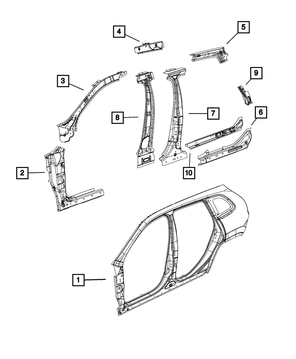 Body Side Aperture Front Reinforcement, Right - Mopar (68319168ab) - view 7
