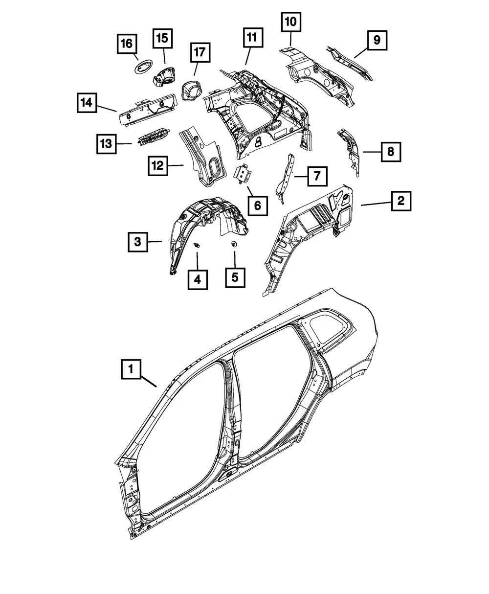 Panel-Wheelhouse Outer - Passenger Side (RH) - Mopar (68319184AC) - view 9