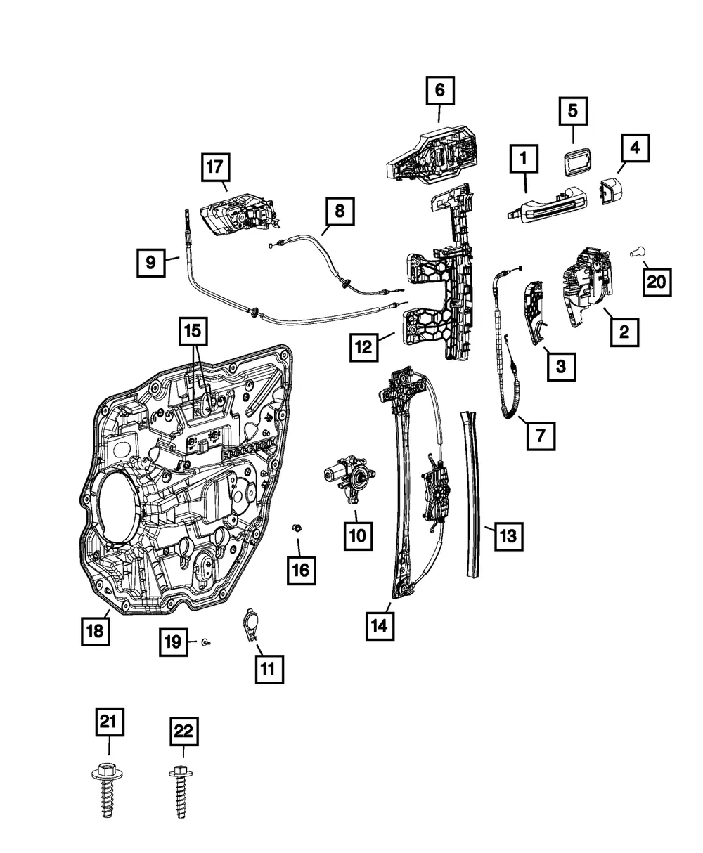 Inside Lock Cable Cable, Right - Mopar (68321322aa)