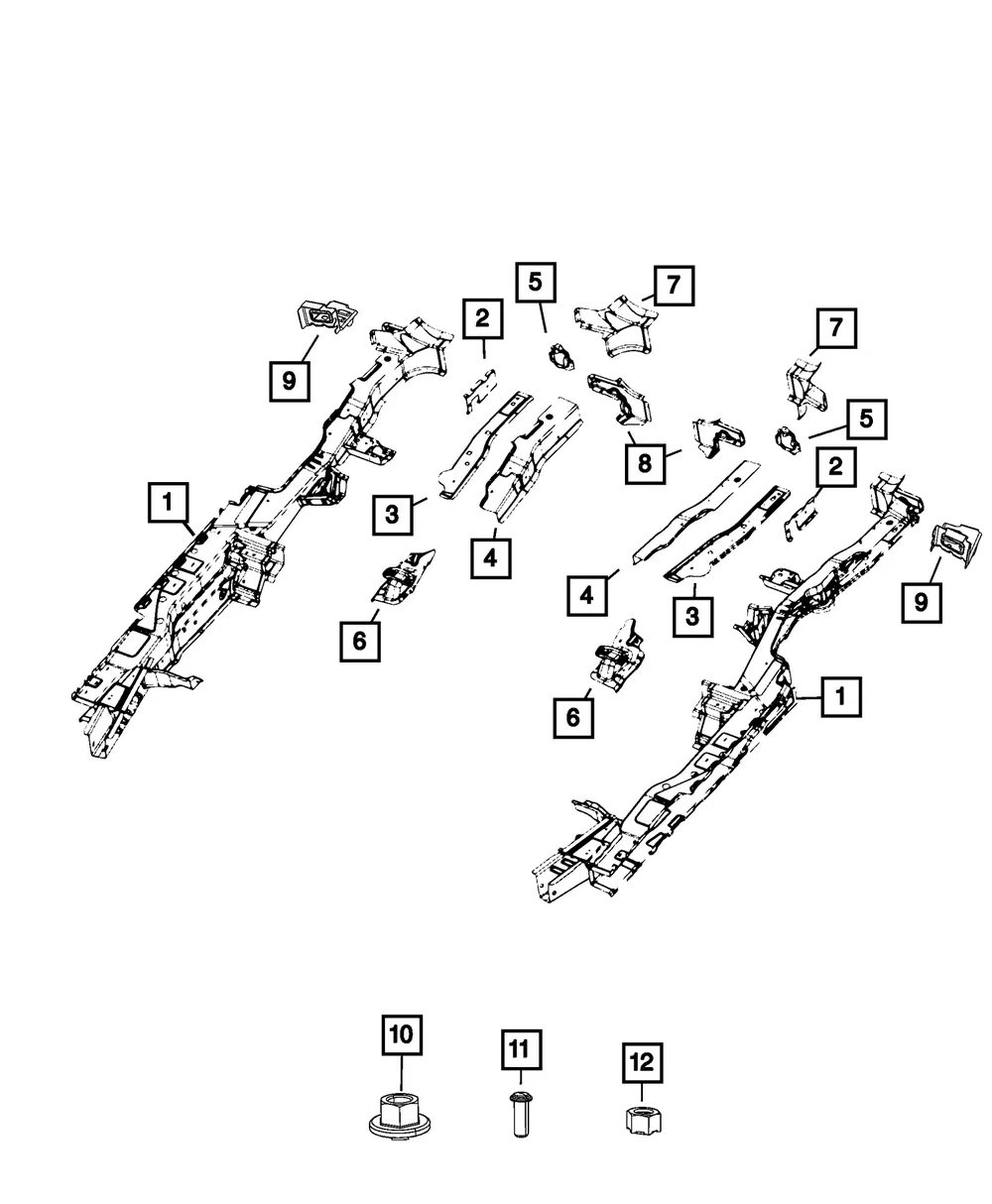 Rear Frame Rail Bulkhead, Left - Mopar (68323907AA) - view 8