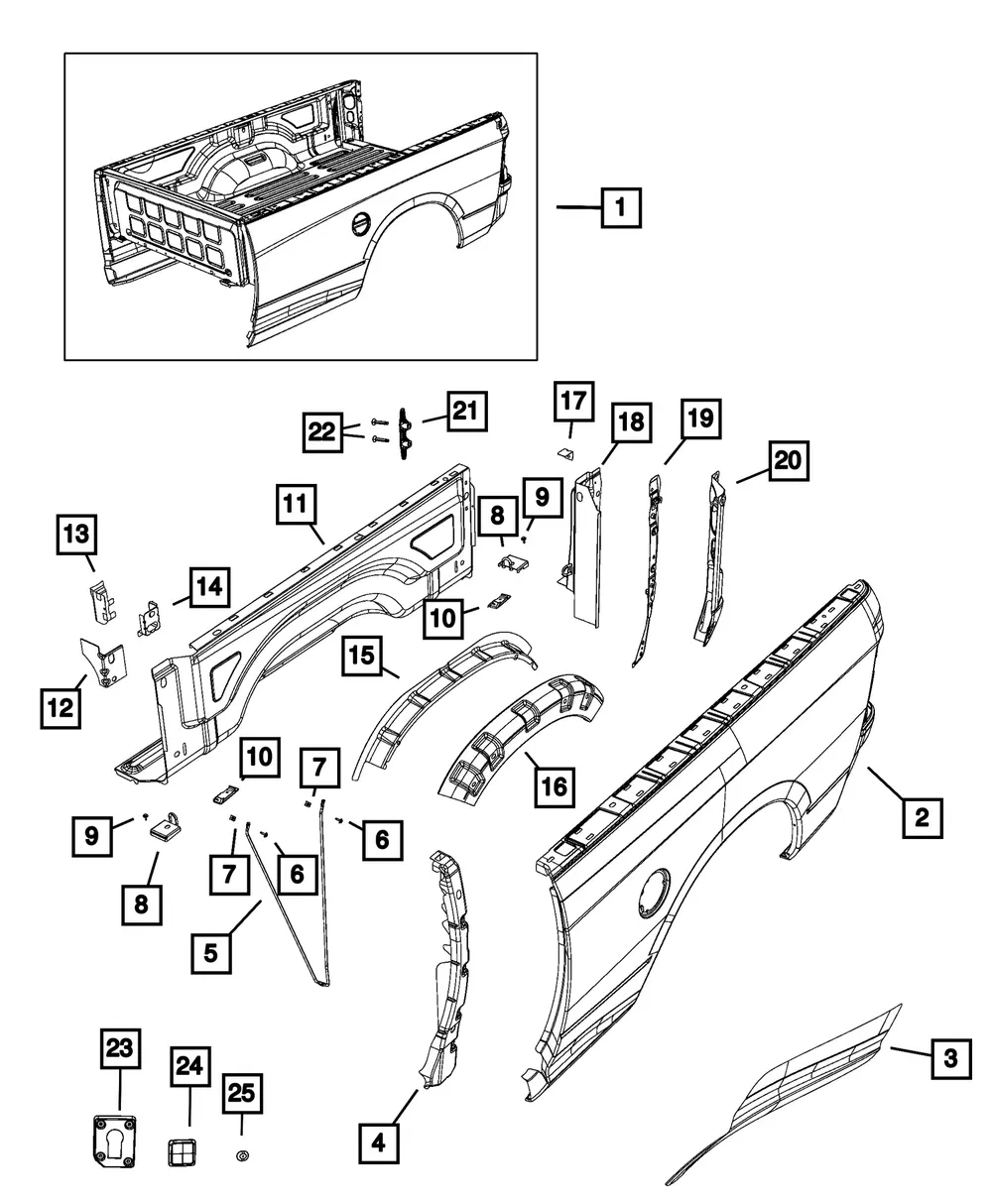 Box Side Outer Panel, Right - Mopar (68365022aa) - view 4