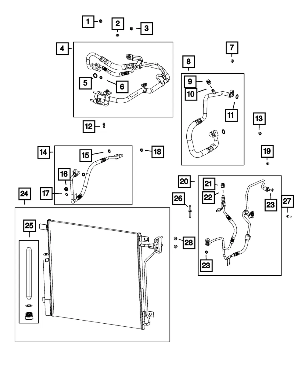 A/C Suction And Liquid Line - Mopar (68381205ad)