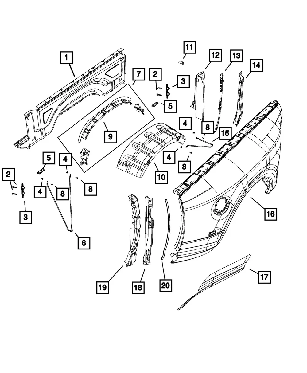 Box Side Outer Panel, Right - Mopar (68406418ab)