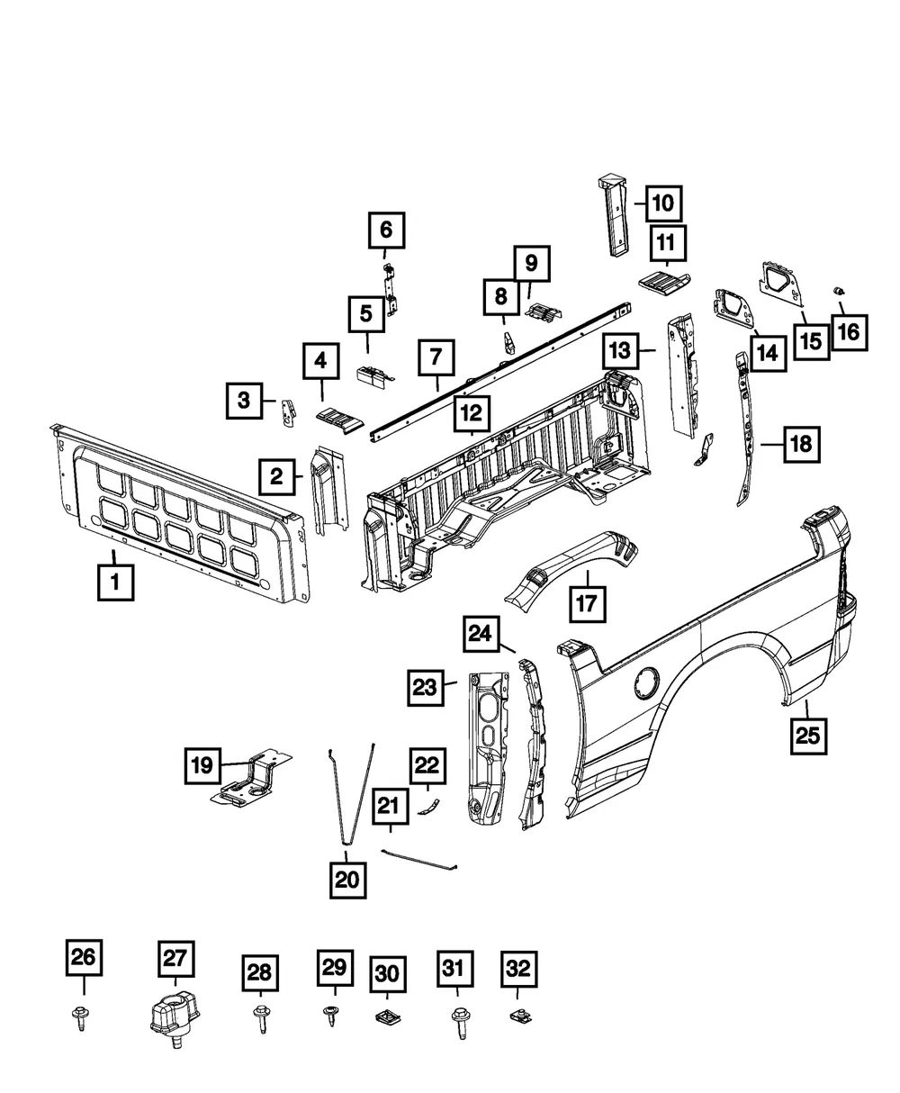 Box Side Outer Panel, Right - Mopar (68406596AA) - view 9