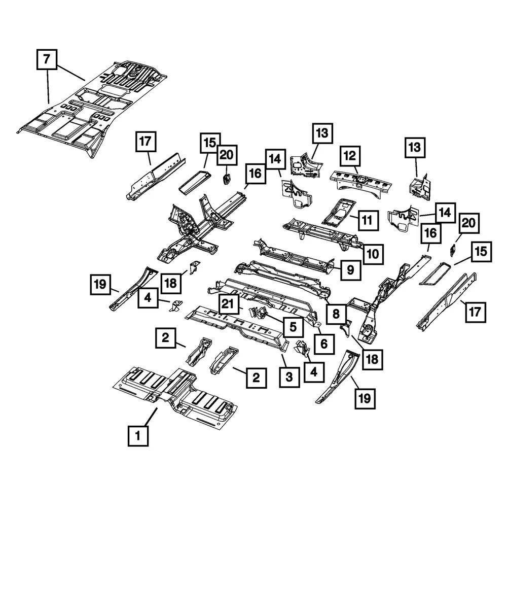 Rear Rail Reinforcement, Right - Mopar (68459486aa)