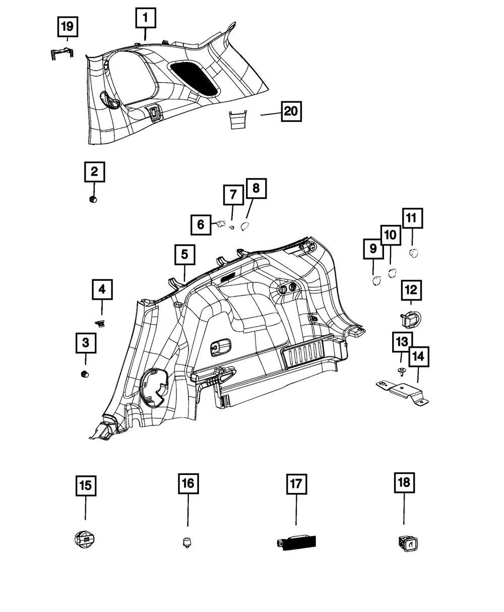Clip, Right - Mopar (68495714aa)