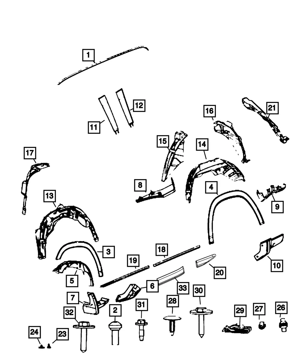 Wheelhouse Shield, Left - Mopar (68566963AA)