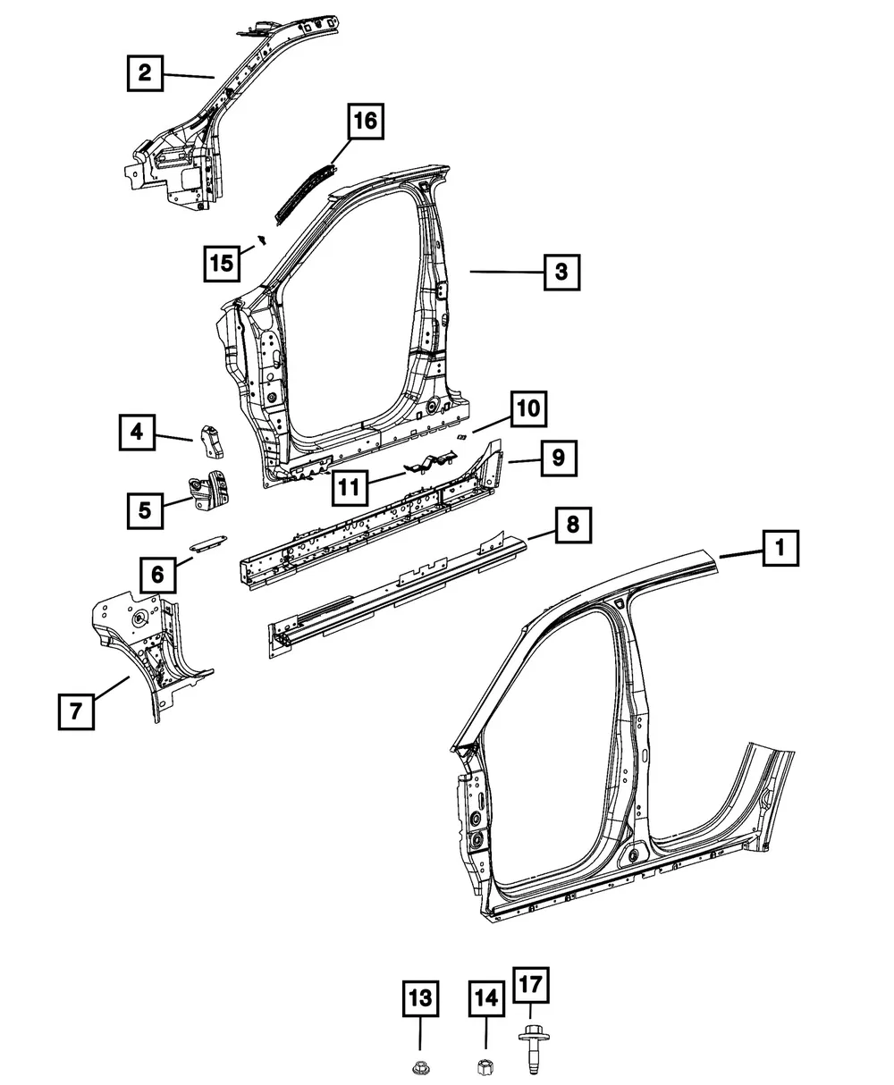 Sill Reinforcement, Left - Mopar (68588633AB)