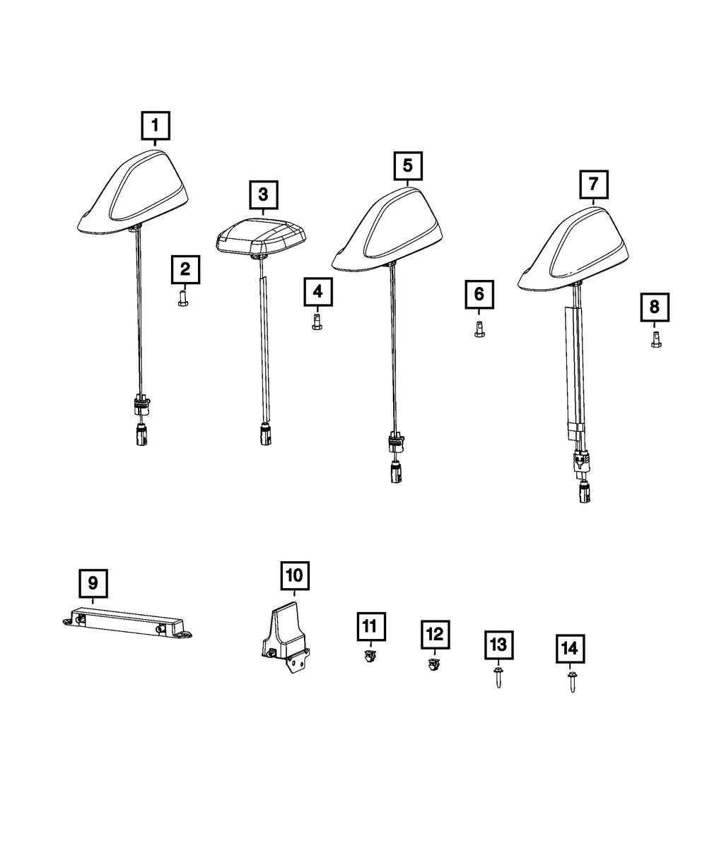 Cable & Base Assembly Antenna - Mopar (68615196AA)