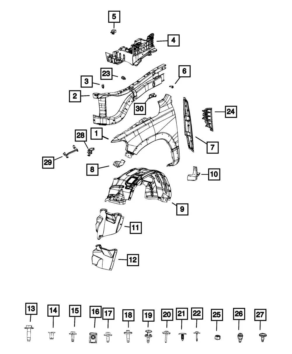 Support Front Bracket, Right - Mopar (68615754AA)